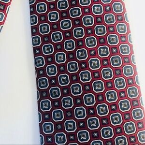 Mallory Church red geometric neck tie
